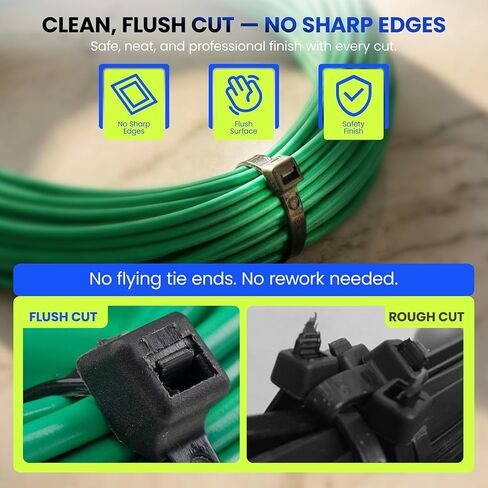 مسدس ربط بسحاب مريح موفر للجهد - أداة تثبيت ربط كابل شد قابلة للتعديل مع مقبض 16 موضع، قطع متساطح وقوة مقبض منخفضة، تناسب روابط الكابلات الصغيرة (8 رطل) إلى روابط الكابلات القياسية (50 رطلاً) in Kuwait