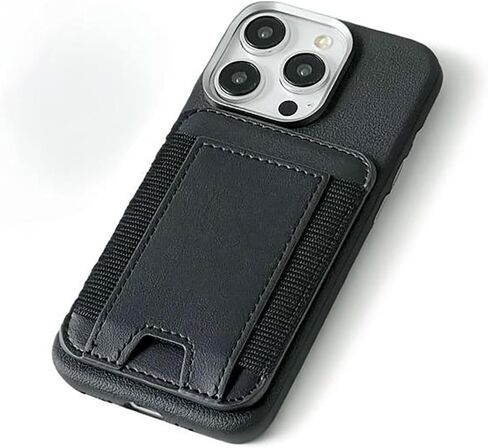 Compatible with MagSafe Wallet, Magnetic Card Holder for iPhone 16/15/14/13/12 Series, Minimalist Leather Wallet, 1 Slot, Fit 6 Cards, Slim, RFID Blocking, Black in Saudi Arabia