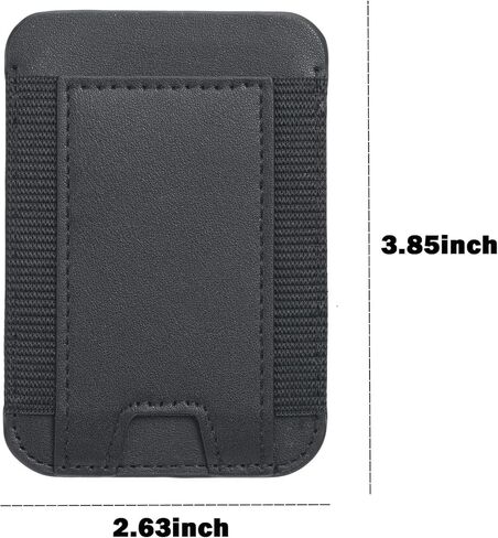 Compatible with MagSafe Wallet, Magnetic Card Holder for iPhone 16/15/14/13/12 Series, Minimalist Leather Wallet, 1 Slot, Fit 6 Cards, Slim, RFID Blocking, Black in Saudi Arabia