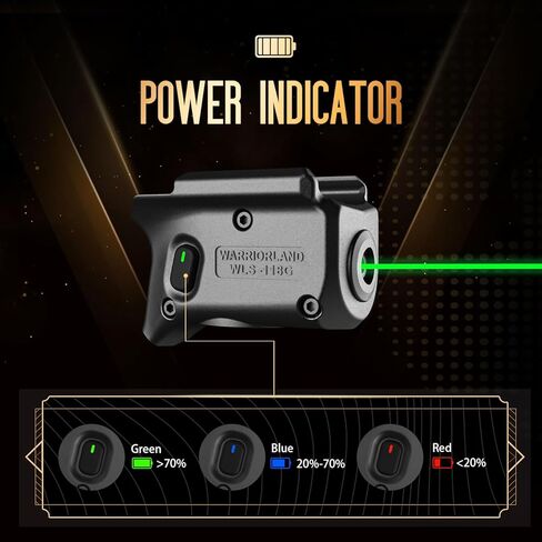 WARRIORLAND Green Laser Sight Fit Springfield Armory Hellcat (غير مناسب Hellcat Pro)، أول شعاع أخضر مع مؤشر الطاقة، ليزر Hellcat مع مفتاح تشغيل/إيقاف يمكن استخدامه بكلتا اليدين، WLS-118G، أسود in Saudi Arabia