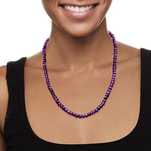 Ross-Simons Amethyst Bead Necklace With Sterling Silver in Saudi Arabia