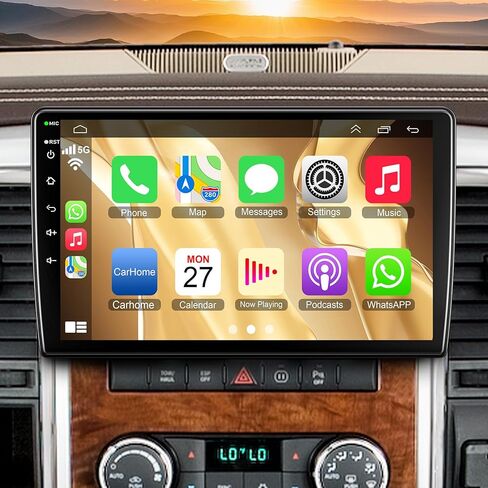 (8Core + 64GB) 10.2 Inch QLED Touch Screen Car Radio for Dodge RAM 1500 2500 3500 2009 2010 2011 2012 with Carplay and Android Auto, Support Bluetooth,WiFi,GPS,FM Radio,Backup Camera & SWC in Saudi Arabia