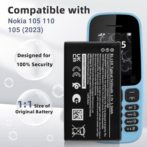 New BL-L5H Replacement Battery for Nokia 105 110 105 (2023) with Technical Toolkit. in Saudi Arabia