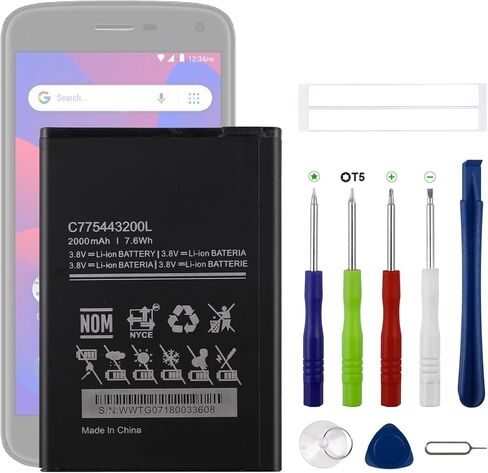 بطارية قابلة للشحن جديدة C775443200L بقدرة 2000 مللي أمبير في الساعة متوافقة مع BLU C5L C050 C5 2019 C110L C110 مع أداة الترقية in Kuwait