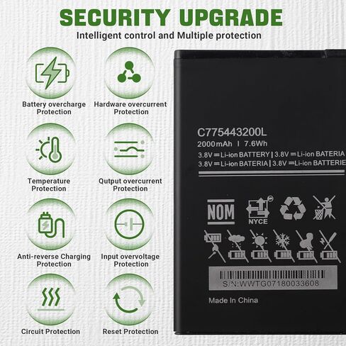 بطارية قابلة للشحن جديدة C775443200L بقدرة 2000 مللي أمبير في الساعة متوافقة مع BLU C5L C050 C5 2019 C110L C110 مع أداة الترقية in Kuwait