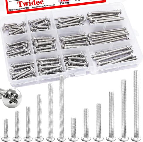 Twidec/Machine Screw Kit,304 Stainless Steel #6-32#8-32 Electrical Long Outlet Screws Phillips Pan Head Electricians Screws 102PCS 5/8 to 2 inch for Wall Plate Switch, Receptacles Mounting Screw in Saudi Arabia
