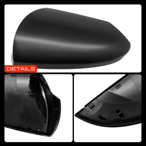 A-Premium Passenger Side Rearview Mirror Cover Cap - Compatible with Hyundai Elantra 2021 2022 2023 - Smooth Black, Without Turn Signal Hole in Saudi Arabia