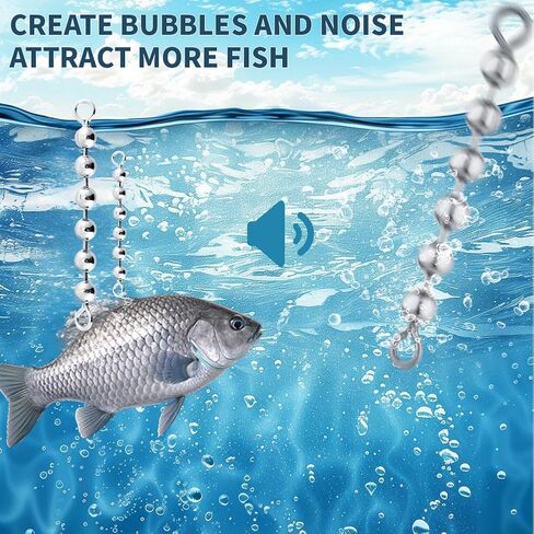 30PCS Fishing Bead Chain Swivels Stainless Steel Catfish Stainless Steel Fishing Balls Chain Swivels for Freshwater Saltwater Salmon Walleye in Saudi Arabia