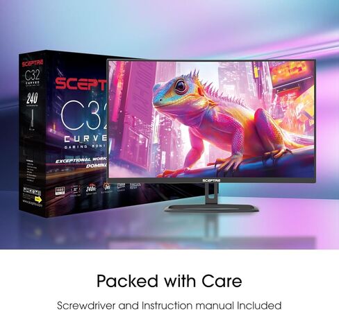Sceptre New Curved 32 inch Gaming Monitor 1080p DisplayPort up to 260Hz 1500R FreeSync Premium 1ms Build-in Speakers, Machine Black 2026 (C325B-FW260D Series) in Saudi Arabia
