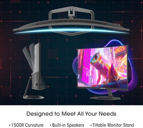Sceptre New Curved 32 inch Gaming Monitor 1080p DisplayPort up to 260Hz 1500R FreeSync Premium 1ms Build-in Speakers, Machine Black 2026 (C325B-FW260D Series) in Saudi Arabia