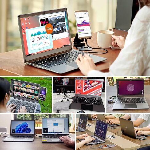 شاشة محمولة مع لوحة مفاتيح، 14 بوصة 1080 بكسل FHD Lapdock متوافقة مع Raspberry Pi/Mini PC/Phone/PC/Game Console، بطارية مدمجة CrowView Note (يتضمن كابل TypeC وHDMI كامل الميزات) in Kuwait