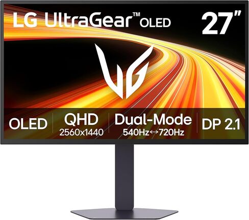 27GX790B-B شاشة ألعاب OLED Ultragear QHD (3440 x 1440) مقاس 27 بوصة، وضع مزدوج (QHD 540 هرتز/ HD 720 هرتز)، 0.02 مللي ثانية، TrueBlack 500، متوافق مع NVIDIA G-Sync، AMD FreeSync Premium Pro، DisplayPort 2.1، USB-C، أسود in Kuwait