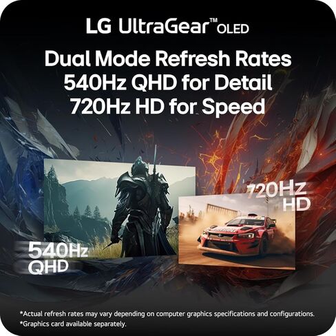 27GX790B-B شاشة ألعاب OLED Ultragear QHD (3440 x 1440) مقاس 27 بوصة، وضع مزدوج (QHD 540 هرتز/ HD 720 هرتز)، 0.02 مللي ثانية، TrueBlack 500، متوافق مع NVIDIA G-Sync، AMD FreeSync Premium Pro، DisplayPort 2.1، USB-C، أسود in Kuwait