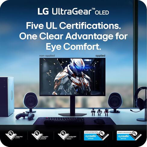 27GX790B-B شاشة ألعاب OLED Ultragear QHD (3440 x 1440) مقاس 27 بوصة، وضع مزدوج (QHD 540 هرتز/ HD 720 هرتز)، 0.02 مللي ثانية، TrueBlack 500، متوافق مع NVIDIA G-Sync، AMD FreeSync Premium Pro، DisplayPort 2.1، USB-C، أسود in Kuwait