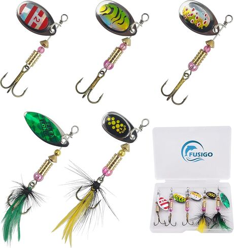 Spinnerbaits الديك الطعم ذيل الصيد السحر عدة مضمنة سبينر ملعقة السحر باس سمك السلمون المرقط الطعوم المعدنية الصلبة سبينر للمياه المالحة والمياه العذبة in Saudi Arabia