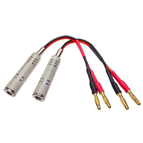 Banana Plug to 6.35mm Jack Mono Adapter Joiner, 1/4" Female to Banana Plug Flexible Silicone Speaker Cables - 6 Inch 2 Pack in Saudi Arabia