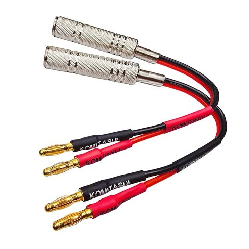 Banana Plug to 6.35mm Jack Mono Adapter Joiner, 1/4" Female to Banana Plug Flexible Silicone Speaker Cables - 6 Inch 2 Pack in Saudi Arabia