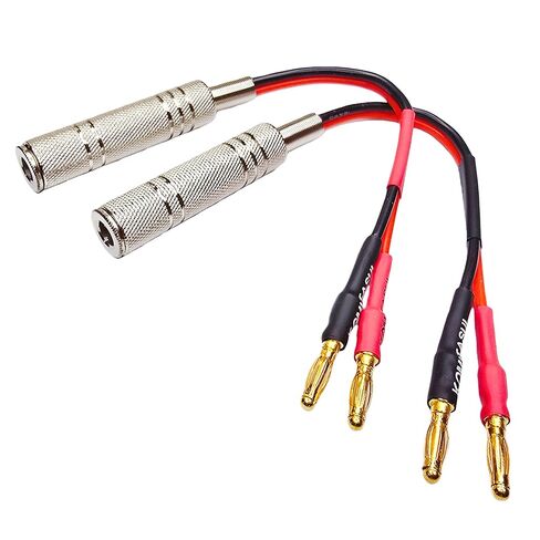 Banana Plug to 6.35mm Jack Mono Adapter Joiner, 1/4" Female to Banana Plug Flexible Silicone Speaker Cables - 6 Inch 2 Pack in Saudi Arabia