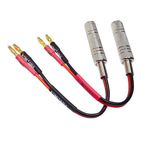 Banana Plug to 6.35mm Jack Mono Adapter Joiner, 1/4" Female to Banana Plug Flexible Silicone Speaker Cables - 6 Inch 2 Pack in Saudi Arabia