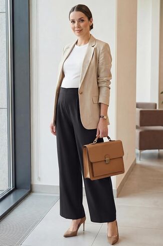 OUGES Women's Linen Maternity Pants Casual Work Adjustable Waist Straight Leg Business Office Trousers with Pockets in Saudi Arabia