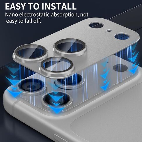 واقي عدسة الكاميرا لهاتف iPhone 17 Pro، غطاء شاشة كاميرا خلفية من الزجاج المقوى 9H، واقيات عدسات عالية الدقة مقاومة للخدش ومضادة للخدش من الدرجة العسكرية، زجاج مقسى معدني رفيع للغاية، مناسب للحافظة in Kuwait