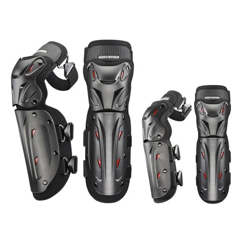 Men's Motorcycle Knee Pad,Anti-Crashed Dirty Bike Protective Gear,Three-Section Design Motocross Knee and Elbow Pads,Widen Side Wing Design Knee and Shin Protector in Saudi Arabia