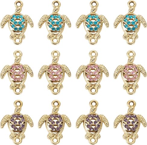 FASHEWELRY 50Pcs Antique Silver Sea Turtle Charm Links 21x14.5mm Tibetan Double Loops Sea Creature Animal Pendant Connectors for Jewelry Making Hole: 2mm in Saudi Arabia