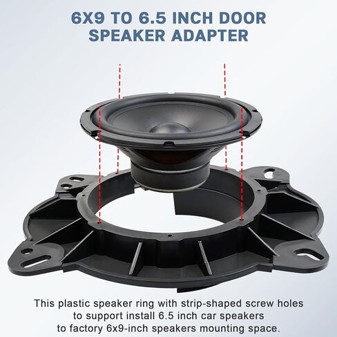 طقم فاصل مكبر صوت 6x9 إلى 6.5 متوافق مع Toyota Camry Highlander 4Runner Tacoma Sequoia Tundra Avalon Lexus الباب الأمامي 6.5 بوصة حلقة محول مكبرات الصوت، دعامة تثبيت مقاومة للماء in Kuwait