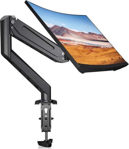 Suptek Single Monitor Arm 13 to 34 Inch,Adjustable Gas Spring Monitor Desk Mount Stand Holds up to 4.4-26.4lbs,VESA Mounting Holes 75/100mm,Black(MDXB) in Saudi Arabia
