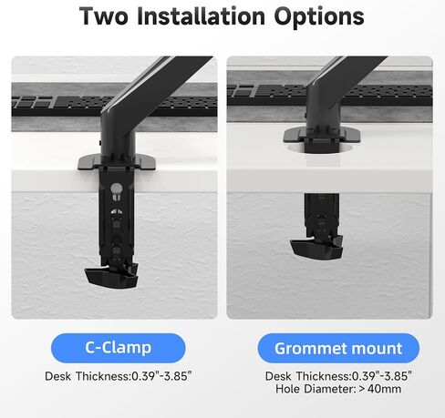 Suptek Single Monitor Arm 13 to 34 Inch,Adjustable Gas Spring Monitor Desk Mount Stand Holds up to 4.4-26.4lbs,VESA Mounting Holes 75/100mm,Black(MDXB) in Saudi Arabia