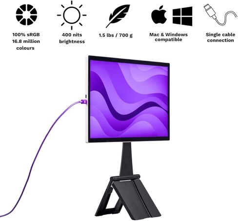 Espresso Lite 15 Portable Monitor (White) – 15.6" Full HD USB-C Display, Single-Cable Power, Ultra-Light Travel Monitor for Laptop, iPad & USB-C Devices in Saudi Arabia