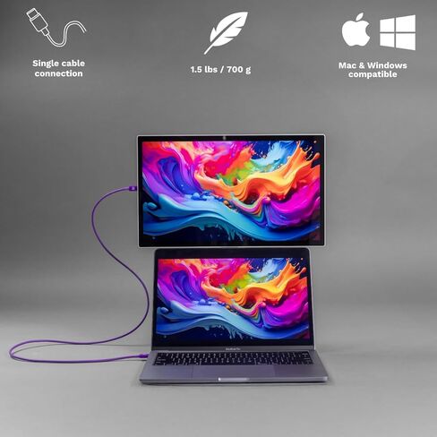 Espresso Lite 15 Portable Monitor (White) – 15.6" Full HD USB-C Display, Single-Cable Power, Ultra-Light Travel Monitor for Laptop, iPad & USB-C Devices in Saudi Arabia