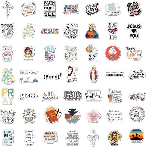 Christian Stickers | 100pcs Random Stickers Pack | Adults Teens Kids | Waterproof Vinyl Stickers Decals | Water Bottle Skateboard Helmet Laptop Bicycle in Saudi Arabia