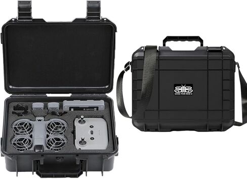 حافظة صلبة Neo 2، حقيبة حمل مضادة للماء للسفر، حقيبة كتف للتخزين لـ DJI Neo 2 Fly More Combo، وحدة التحكم عن بعد RC-N3 والملحقات in Kuwait