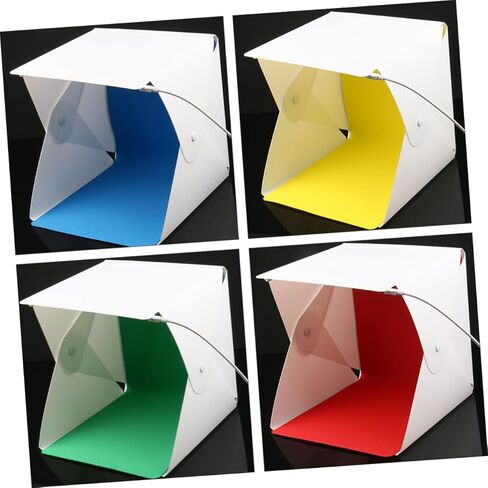 Kisangel Portable 20cm Folding Photography Light Box Tent Kit with LED Lights and 4 Colored Backdrops for Product Photography and Studio Shooting in Kuwait