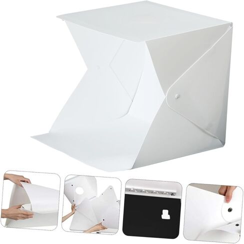 Kisangel Portable 20cm Folding Photography Light Box Tent Kit with LED Lights and 4 Colored Backdrops for Product Photography and Studio Shooting in Kuwait