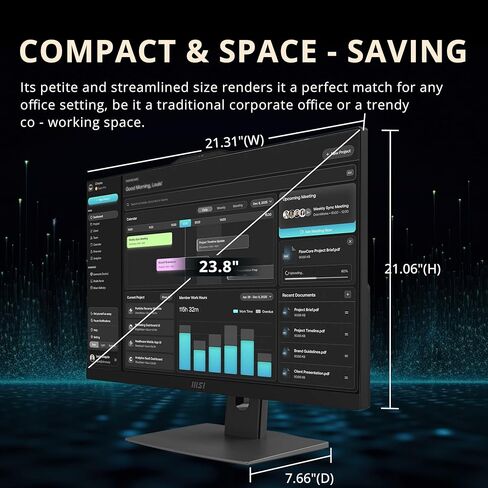 msi Modern AM242TP 23.8" FHD Touchscreen AIO Desktop, Intel Core 7-150U, 32GB DDR5, 1TB SSD+1TB HDD, FHD Camera, Wi-Fi 6E, Wireless Keyboard & Mouse, Windows 11 Pro, Black, 1TB Docking Station Set in Saudi Arabia