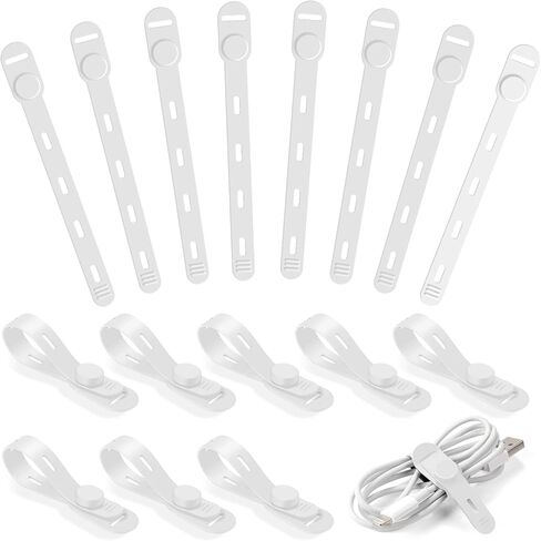 OneLeaf Reusable Silicone Cable Ties, Soft Cord Bundlers for USB Chargers, Kitchen Appliance, Adjustable Wire Management Straps with Secure Buckle, Travel Tech & Cruise Essentials Keepers, Multicolor in Kuwait