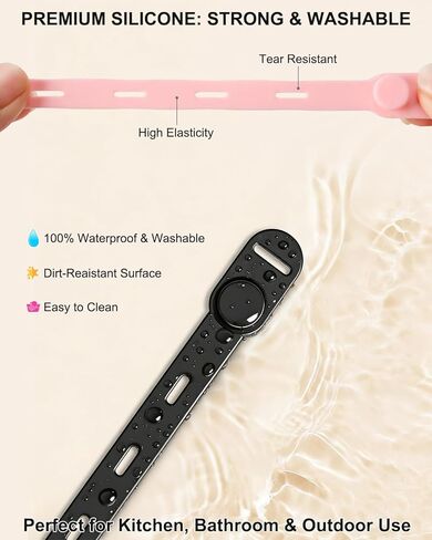 OneLeaf Reusable Silicone Cable Ties, Soft Cord Bundlers for USB Chargers, Kitchen Appliance, Adjustable Wire Management Straps with Secure Buckle, Travel Tech & Cruise Essentials Keepers, Multicolor in Kuwait