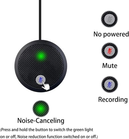USB Microphone, Desktop Microphone, Mute Button with LED Indicator, Noise Reduction, Omnidirectional Condenser Microphones for PC Laptops or Video Conferences, Plug & Play in Saudi Arabia