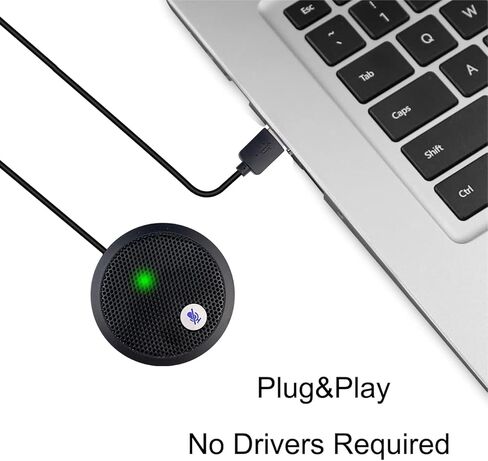 USB Microphone, Desktop Microphone, Mute Button with LED Indicator, Noise Reduction, Omnidirectional Condenser Microphones for PC Laptops or Video Conferences, Plug & Play in Saudi Arabia