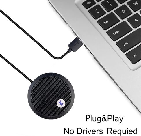 ميكروفون كمبيوتر USB، ميكروفون USB للمؤتمرات، زر كتم الصوت مع مؤشر LED، ميكروفون كمبيوتر مكثف متعدد الاتجاهات لمؤتمرات الفيديو، التوصيل والتشغيل للكمبيوتر الشخصي والكمبيوتر المحمول وماك (بدون مكبر صوت) in Saudi Arabia