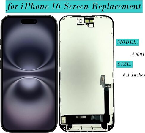 لاستبدال شاشة iPhone 16 لشاشة iPhone 16 LCD لاستبدال شاشة iPhone 16 A3288، A3287، A3081، A3296 أجزاء إصلاح تجميع شاشة LCD تعمل باللمس in Saudi Arabia