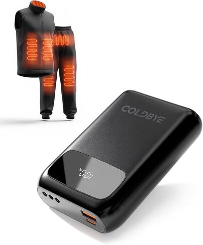 مجموعة بطاريات سترة التدفئة ColdBye 𝟕.𝟒𝐕 5𝐀 𝟐𝟎𝟎𝐦𝐀𝐡، مخرج Type-C وUSB 5V 7.4V منافذ DC مدمجة ثلاثية الحجم (3.5 مم / 3.8 مم / 4.0 مم) للسترة المُدفأة in Saudi Arabia