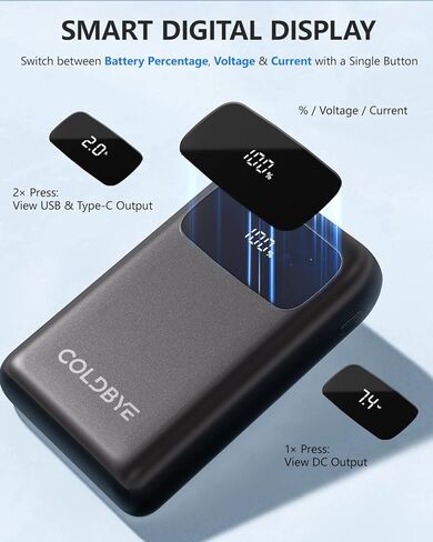 مجموعة بطاريات سترة التدفئة ColdBye 𝟕.𝟒𝐕 5𝐀 𝟐𝟎𝟎𝐦𝐀𝐡، مخرج Type-C وUSB 5V 7.4V منافذ DC مدمجة ثلاثية الحجم (3.5 مم / 3.8 مم / 4.0 مم) للسترة المُدفأة in Saudi Arabia