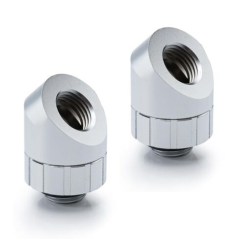 Bitspower Artemis Rotary 45-Degree Extender, Sandblast Silver, 2-Pack, TR-BPM-AT45R-SL-2P in Saudi Arabia