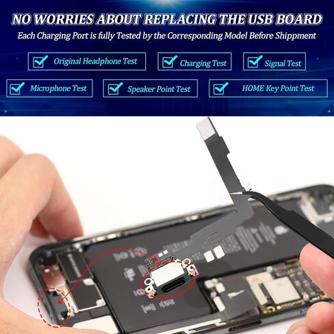 Dock Connector for iPhone 16 Pro Max Charging Port Flex Cable Replacement for iPhone 16 Pro Max A3296 A3084 A3295 A3297 USB Charger Dock Board Connector with Tools(Black) in Kuwait