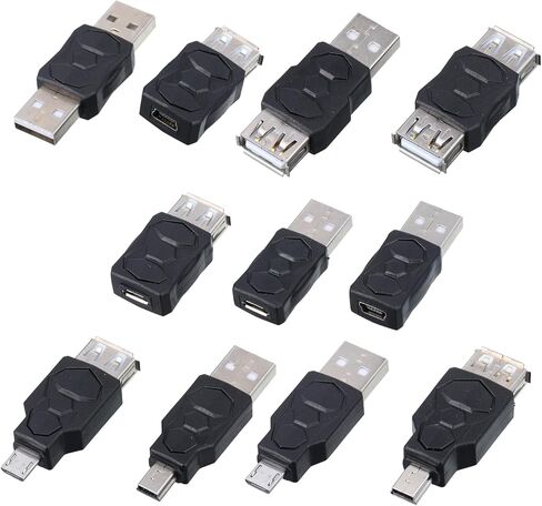 11 قطعة طقم محول USB USB 2.0 محول مجموعة متعددة USB/نوع C/مايكرو/ميني ذكر إلى أنثى محول موصل ثنائي الاتجاه محولات نقل استبدال موصل in Kuwait