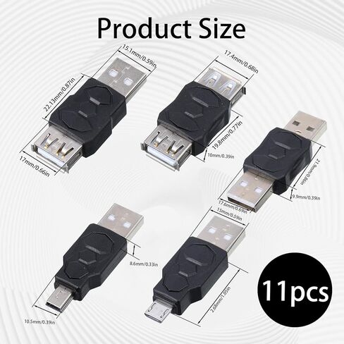 11 قطعة طقم محول USB USB 2.0 محول مجموعة متعددة USB/نوع C/مايكرو/ميني ذكر إلى أنثى محول موصل ثنائي الاتجاه محولات نقل استبدال موصل in Kuwait