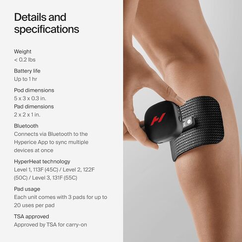 Hyperice Venom Go - Advanced Heat and Vibration Wearable - Venom Go Pack Includes Venom Go Pod - Case and Refill Pads in Saudi Arabia